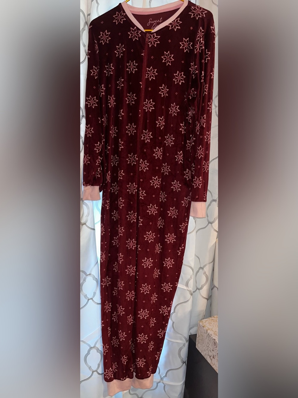 Sweet Dreams Burgundy Fair Isle Onsie